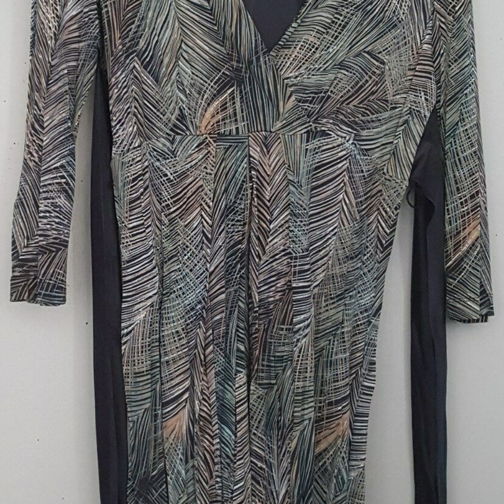 Max Azria Blue Multi Color Dress with Tie SP